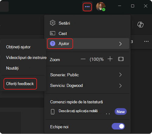 Cum să accesați meniul de ajutor în Teams.
