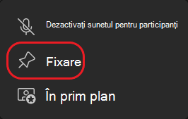 Teams-Fixați fluxul cu butonul încercuit