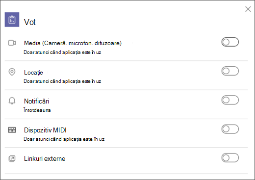 Setare caracteristică de comutare