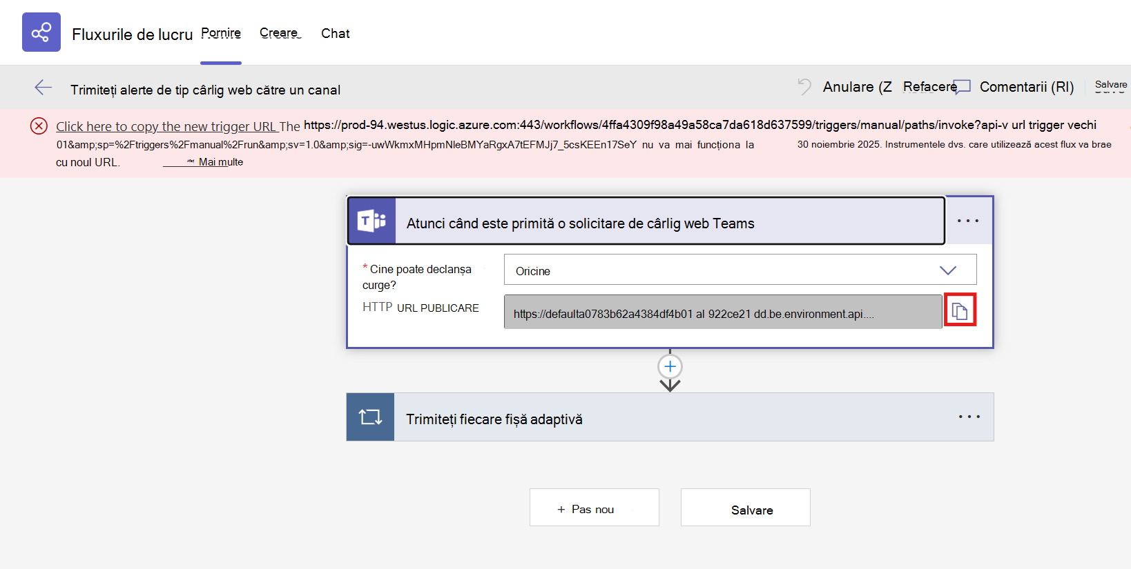 Copy Webhook URL in flow details page
