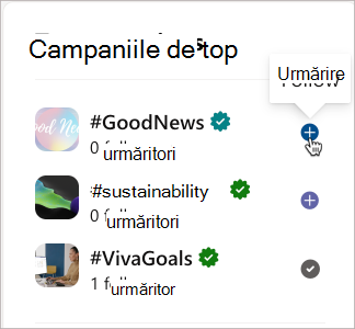 Urmăriți o campanie pentru a primi știri despre campanie în flux.
