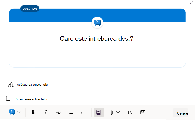 O întrebare în Yammer