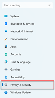 Unde găsiți setările de confidențialitate în Windows 11.