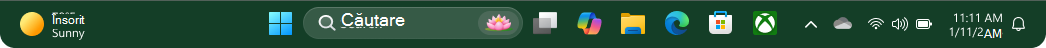 Screenshot of the taskbar with an accent color.
