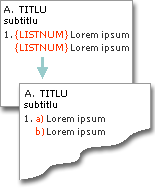 listnum fields used to generate letters on the same lines as numbers