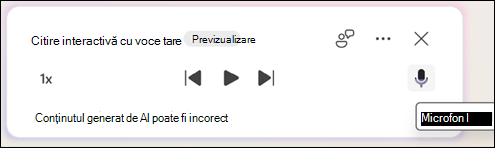 Pentru a adresa Copilot întrebări privind documentele, faceți clic pe butonul Dezactivați sunetul.