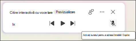 Pentru a adresa Copilot întrebări privind documentele, faceți clic pe butonul Activare sunet.