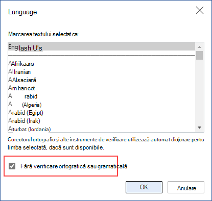 dezactivarea corectării automate a ortografiei