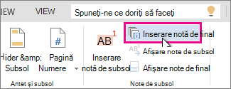 Insert Endnote button in Word ONline