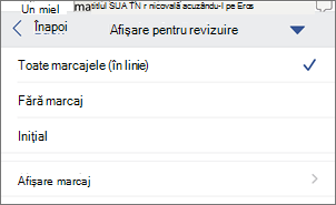 Afișare pentru revizuire
