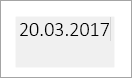 O casetă gri indică un câmp dată editabil