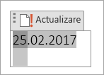 Editarea sau actualizarea unui câmp de date