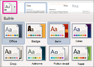 On the Design tab, select Themes