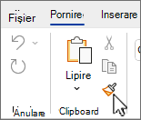 Butonul Descriptor de formate din panglică