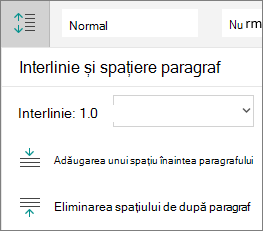 Opțiuni de spațiere a paragrafelor