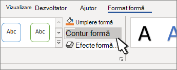 Butonul Contur formă