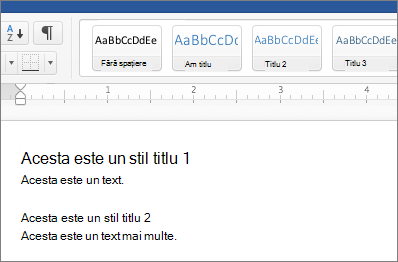 Examples of Heading 1 and Heading 2 styles in a document