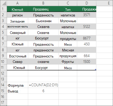 В примере counta