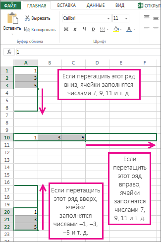 Заполнение арифметической прогрессии