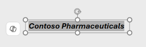 Текстовое поле с текстом Contoso Pharmaceuticals