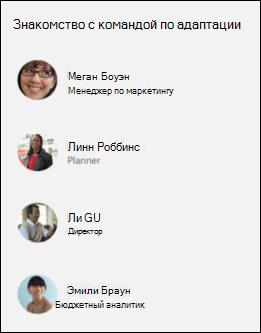 Предварительная версия веб-части People.