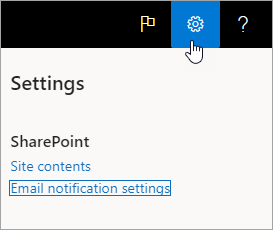 параметры уведомлений Email