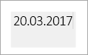 Серый прямоугольник, который обозначает редактируемое поле даты