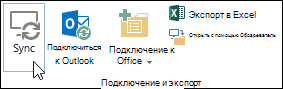 Sync option on the Library tab in the ribbon