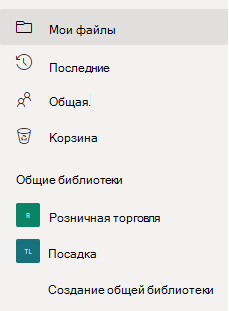 Отображает ссылку Создать общую библиотеку в разделе Общие библиотеки.