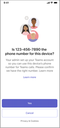 Первый запуск Teams Phone Mobile