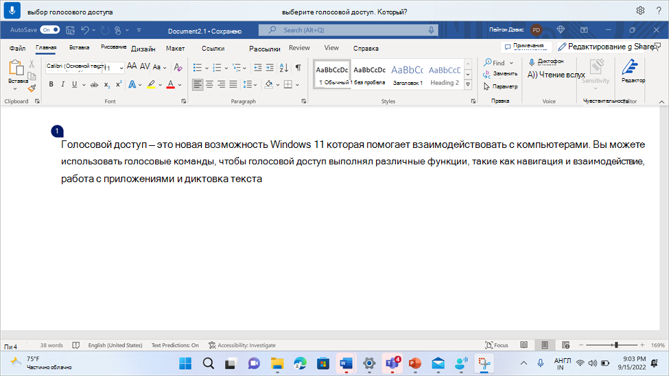 Word документ с голосовой связью с просьбой выбрать одно из нескольких экземпляров.