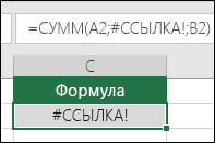 Excel отображает ошибку #REF!, если ссылка на ячейку недопустима