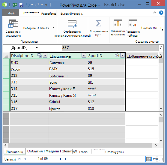 Копирование полей в Power Pivot