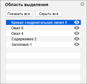 Показывает область выделения в PowerPoint 2016 для Mac