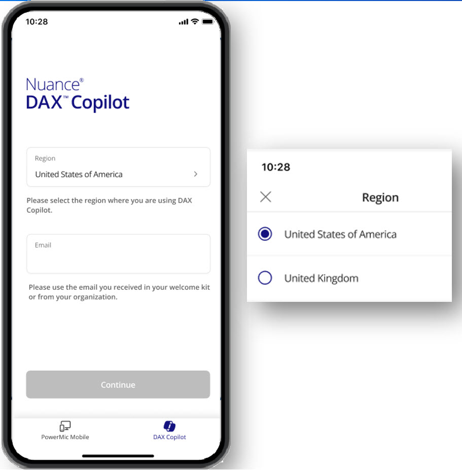 DAX Copilot button highlighted with region selected
