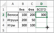 Курсор, перетаскивающий вниз маркер заполнения