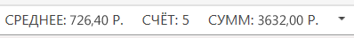 Элементы в строке состояния