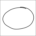 Эллипс, нарисованный от руки.