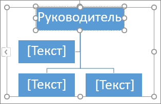 Ввод текста в поле графического элемента SmartArt