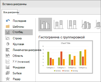 Вставка гистограммы в PowerPoint