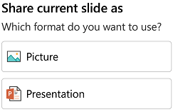 Параметры формата для предоставления доступа к слайду в PowerPoint для Android