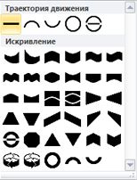 Параметры изменения формы объектов WordArt в Publisher 2010