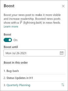 Снимок экрана: панель свойств для Boost.