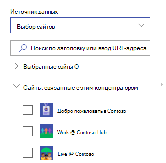 Выбор сайтов