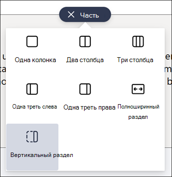 Вертикальный раздел, выделенный в списке типов разделов