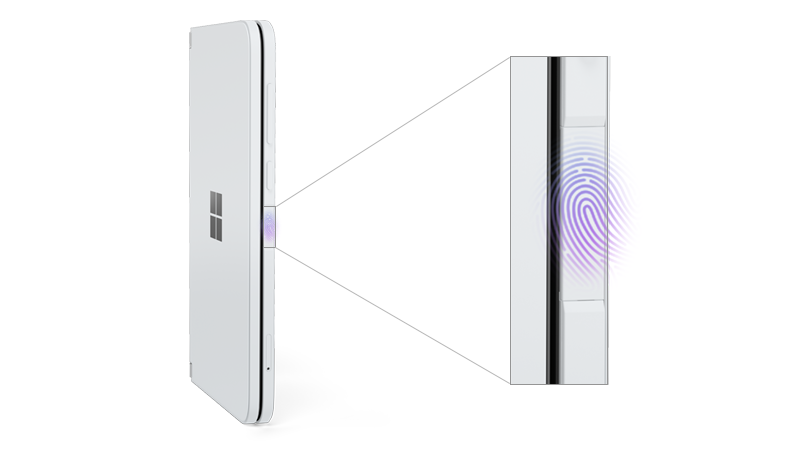 Surface Duo с распознаванием отпечатков пальцев