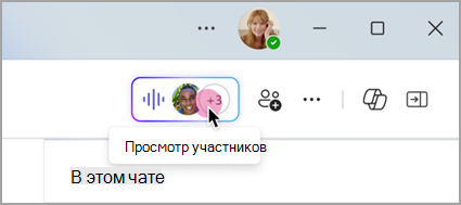 Выберите динамический индикатор в групповом чате, чтобы быстро просмотреть участников собрания.