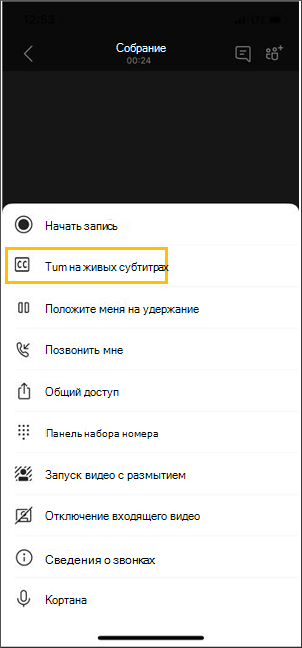 Кнопка для включения автоматических субтитров