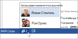 Имена авторов, работающих над файлом