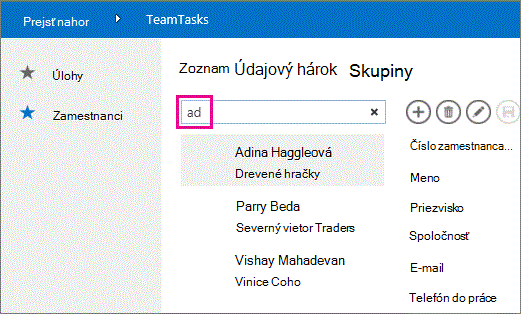 Príklad vyhľadávania znakov danej danej d